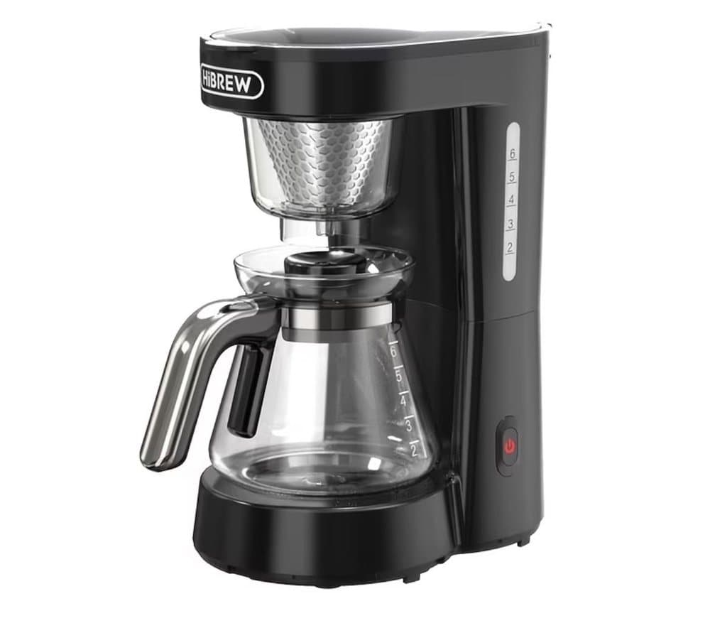 Black HiBrew drip coffee maker with glass jug
